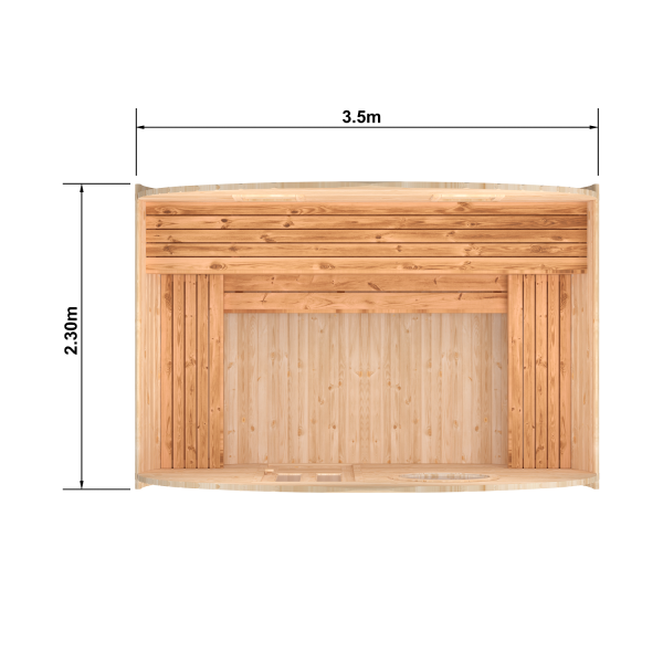 Fasssauna / Gartensauna / Banja / Oval 3,5 m ohne Vorraum